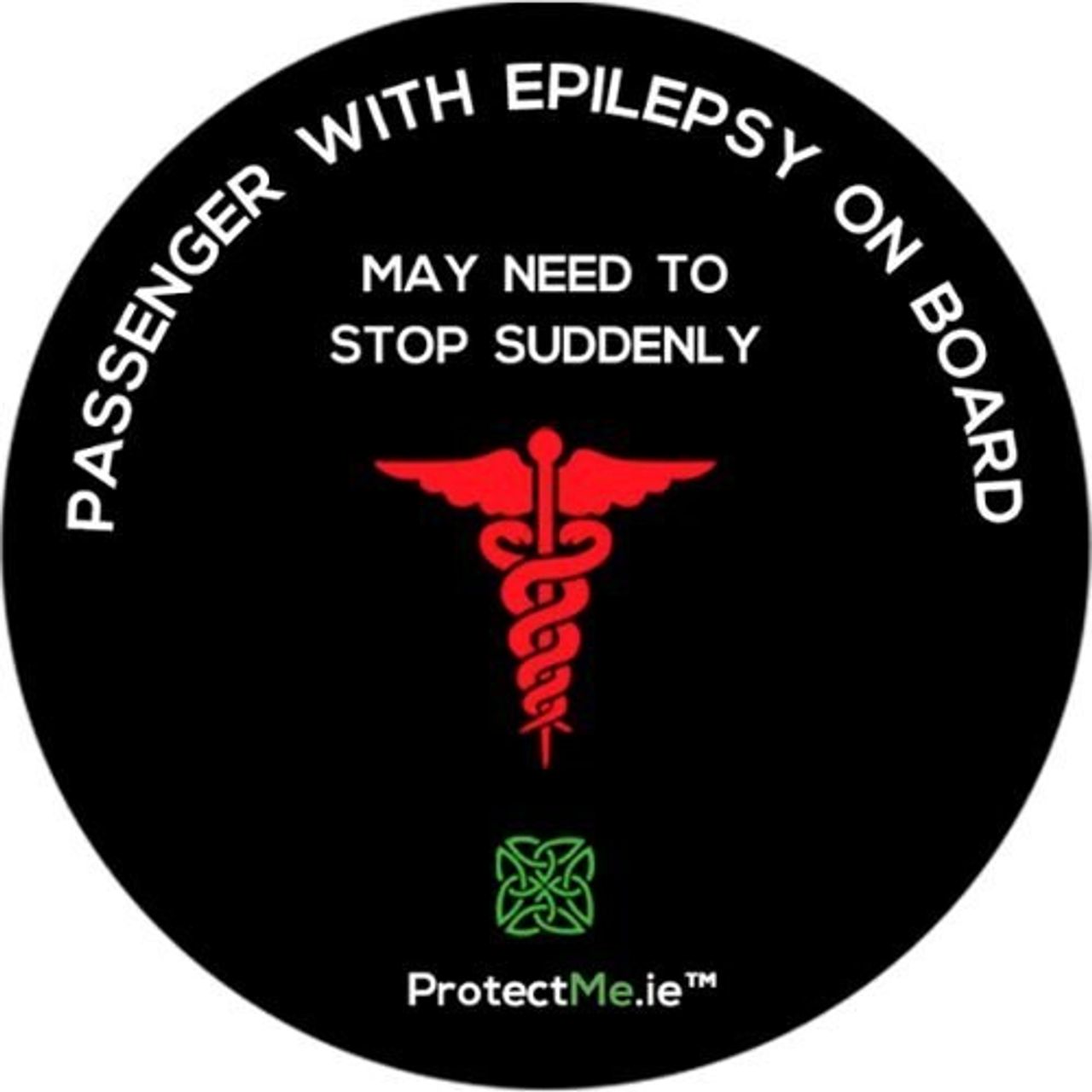 Protect Me - Car Window Decal Passenger with Epilepsy on board - Black