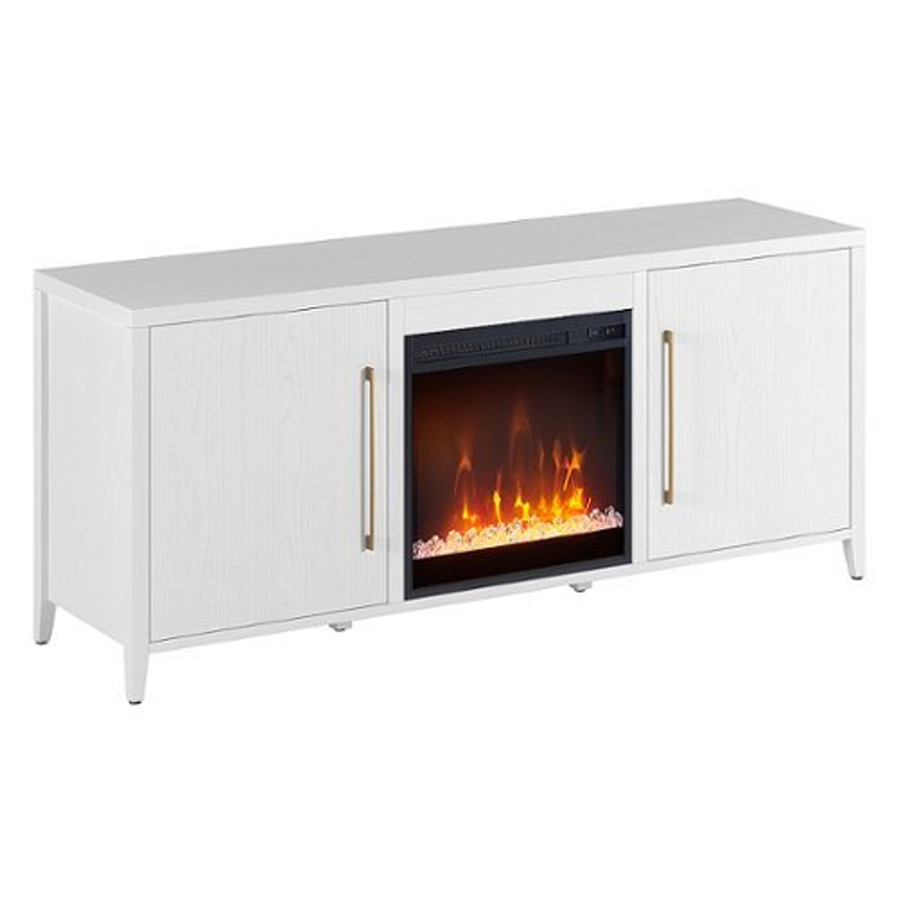 Camden&Wells - Jasper Crystal Fireplace TV Stand for Most TVs up to 65" - White