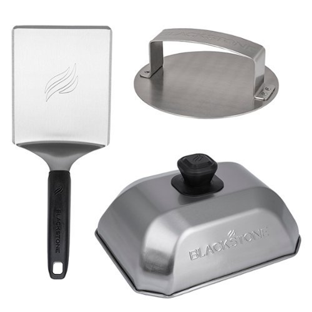 Blackstone - 3-Piece Press and Sear Burger Kit with Press, Burger Spatula and Basting Dome - Silver