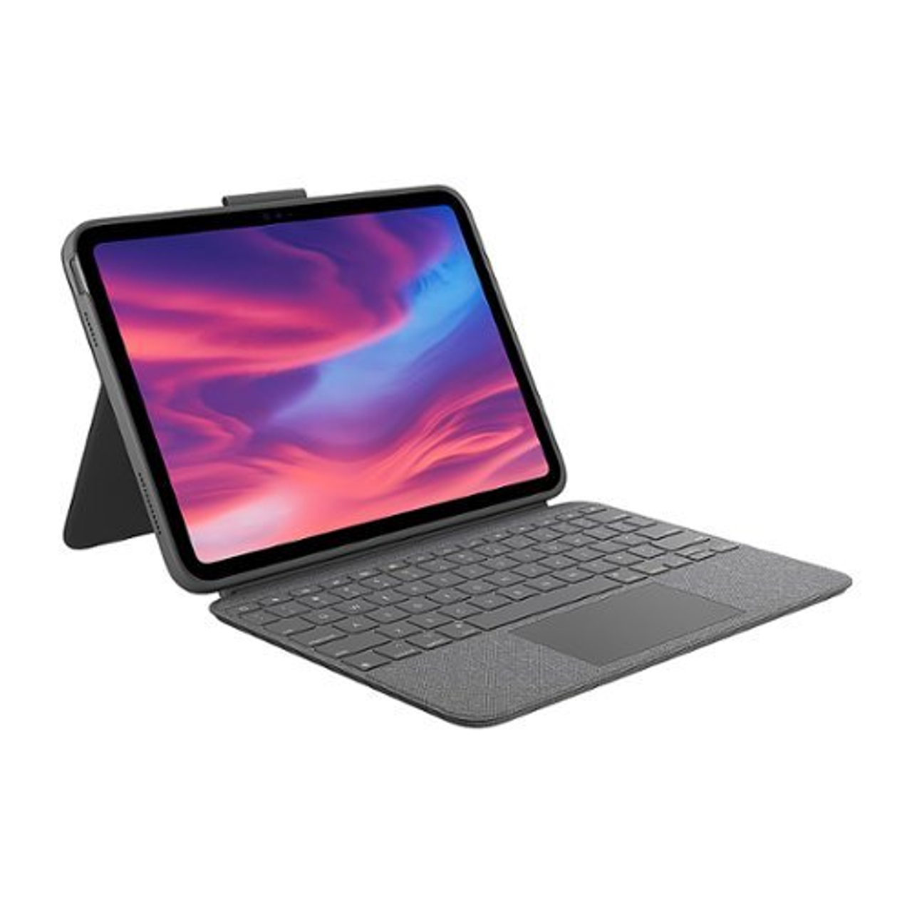 Logitech - Combo Touch Keyboard and Trackpad Case for Apple iPad (10th Gen) with Detachable Backlit Keyboard - Oxford Gray - Oxford Gray