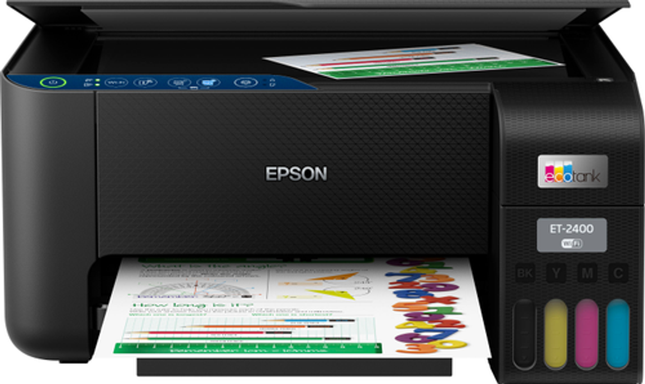 Epson EcoTank ET-2400 Wireless Color All-in-One Cartridge-Free Supertank Printer with Scan and Copy - Black