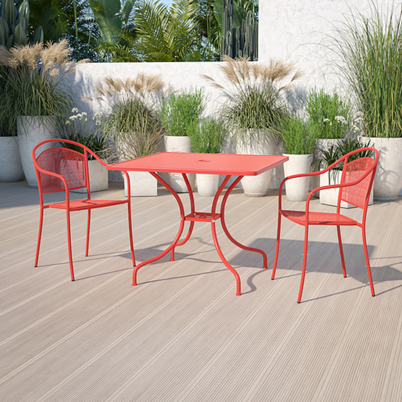 Flash Furniture - Oia Contemporary Patio Table - Coral