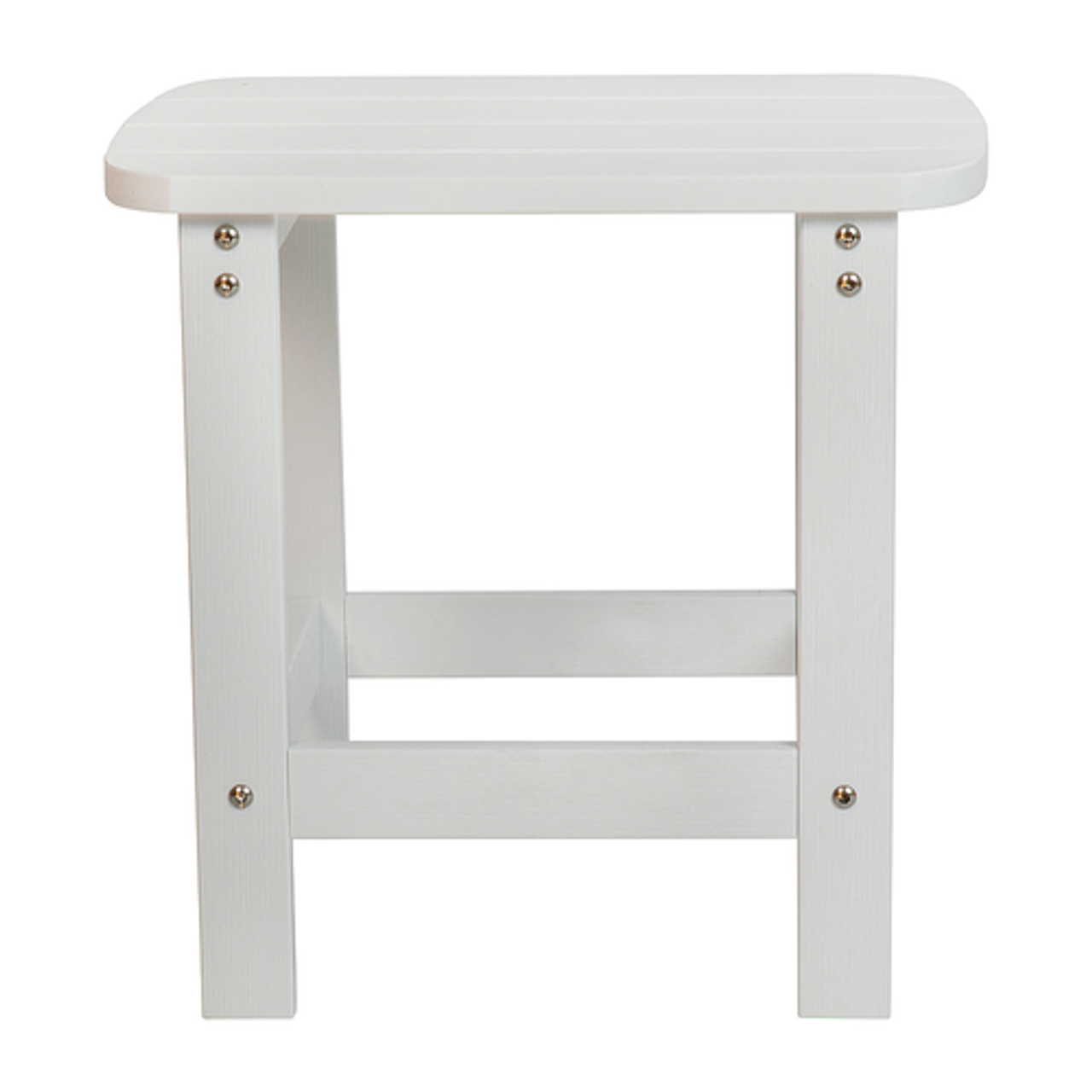 Flash Furniture - Savannah Outdoor Rectangle Cottage Resin 5 Rocking Patio Chair and Side Table - White