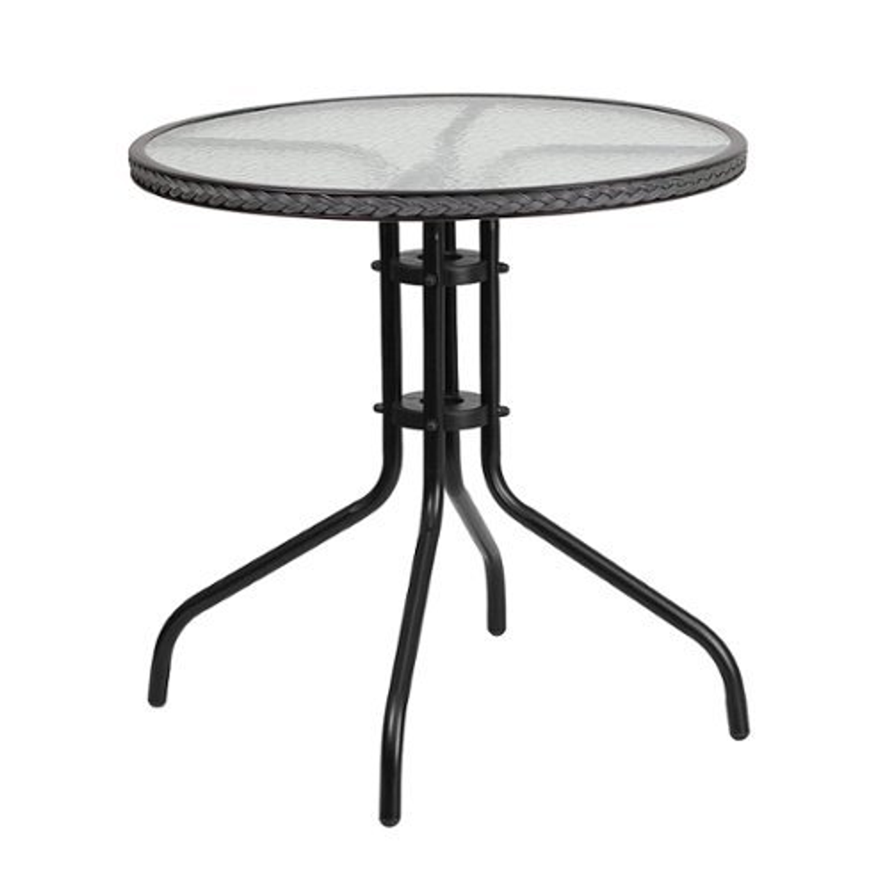 Flash Furniture - Barker Contemporary Patio Table - Clear Top/Gray Rattan