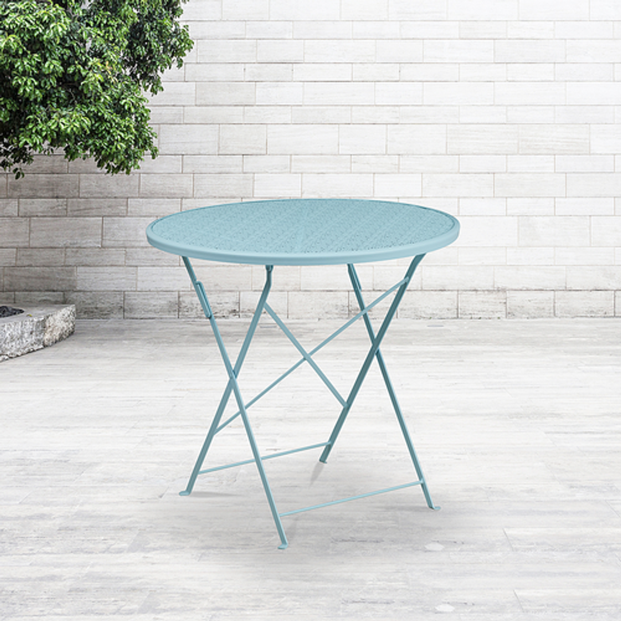 Flash Furniture - Oia Contemporary Patio Table - Sky Blue
