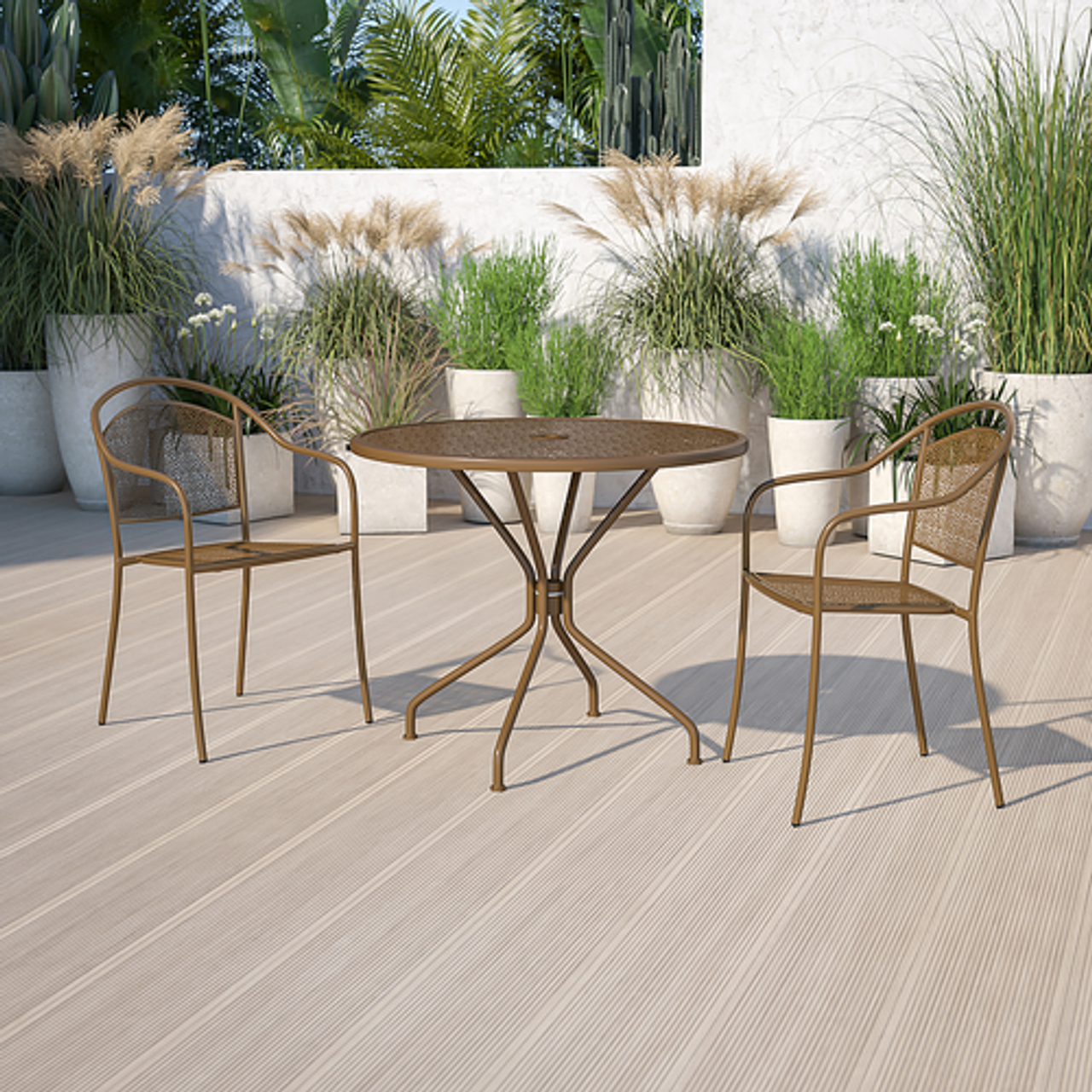 Flash Furniture - Oia Contemporary Patio Table - Gold