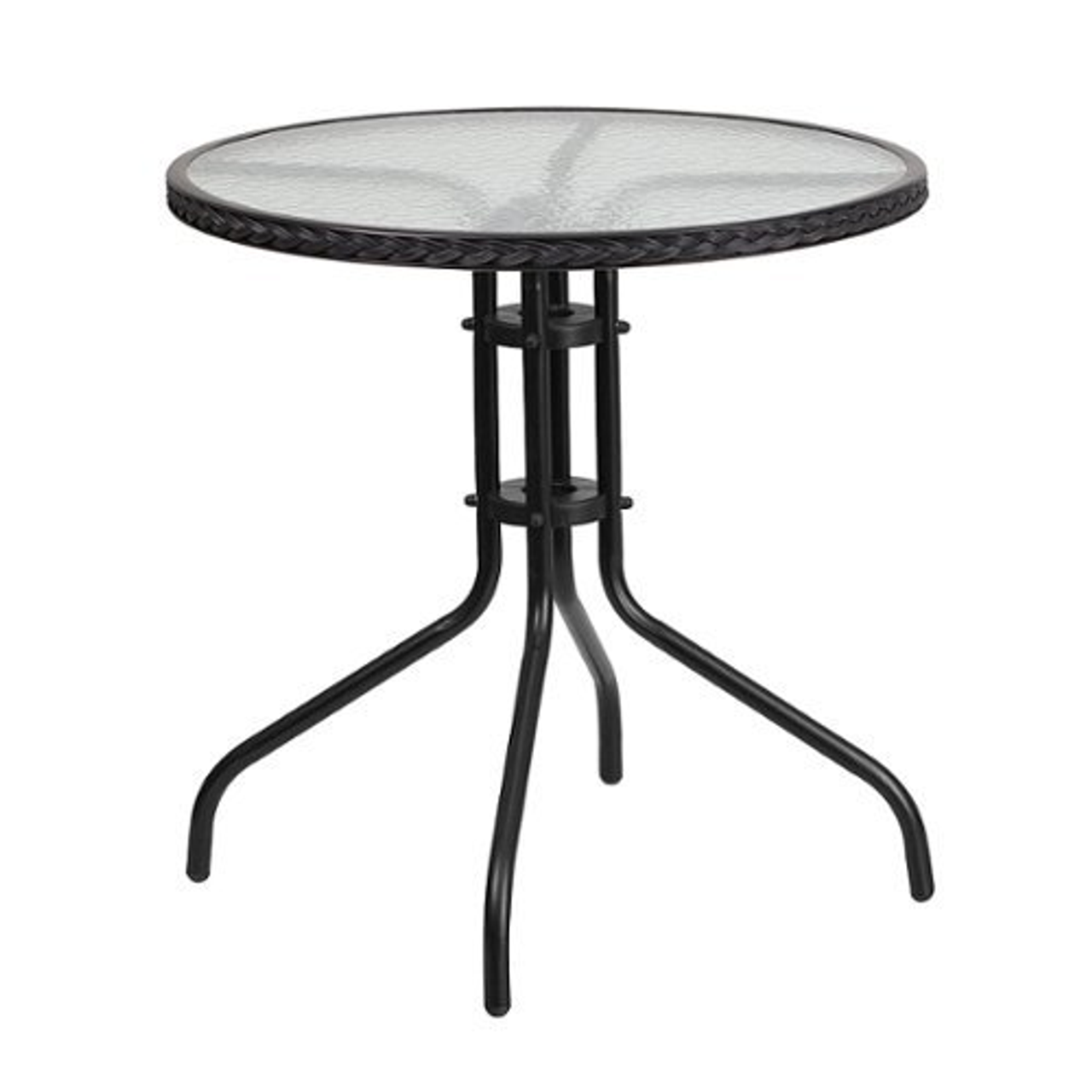 Flash Furniture - Barker Contemporary Patio Table - Clear Top/Black Rattan