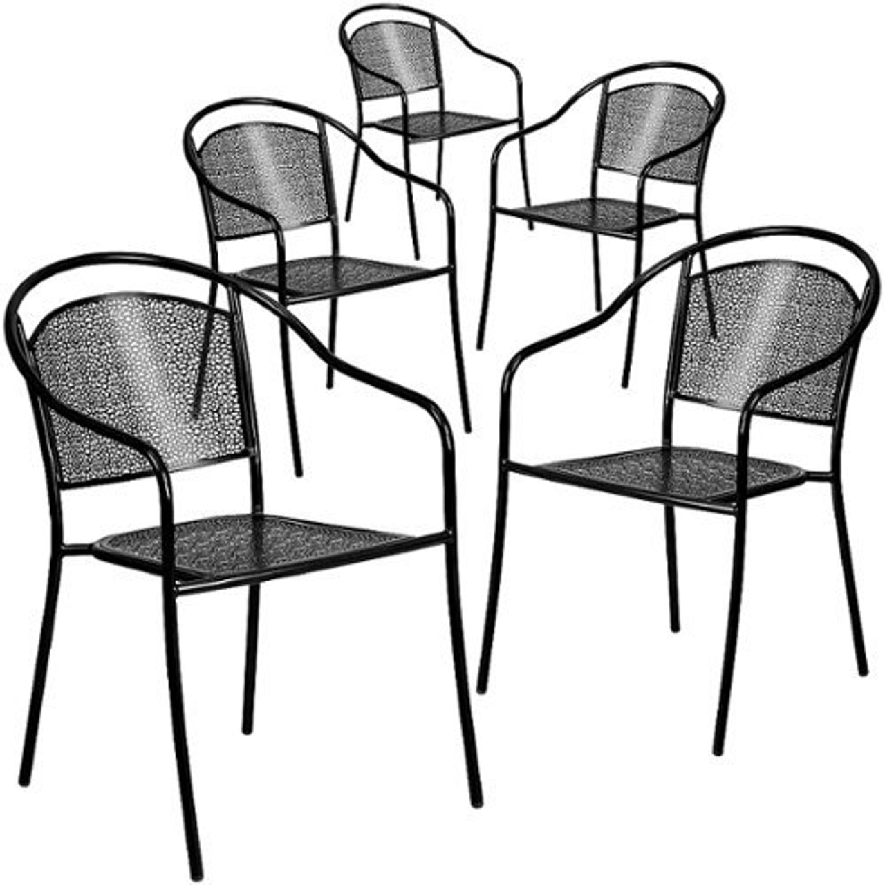 Flash Furniture - Oia Patio Chair (set of 5) - Black