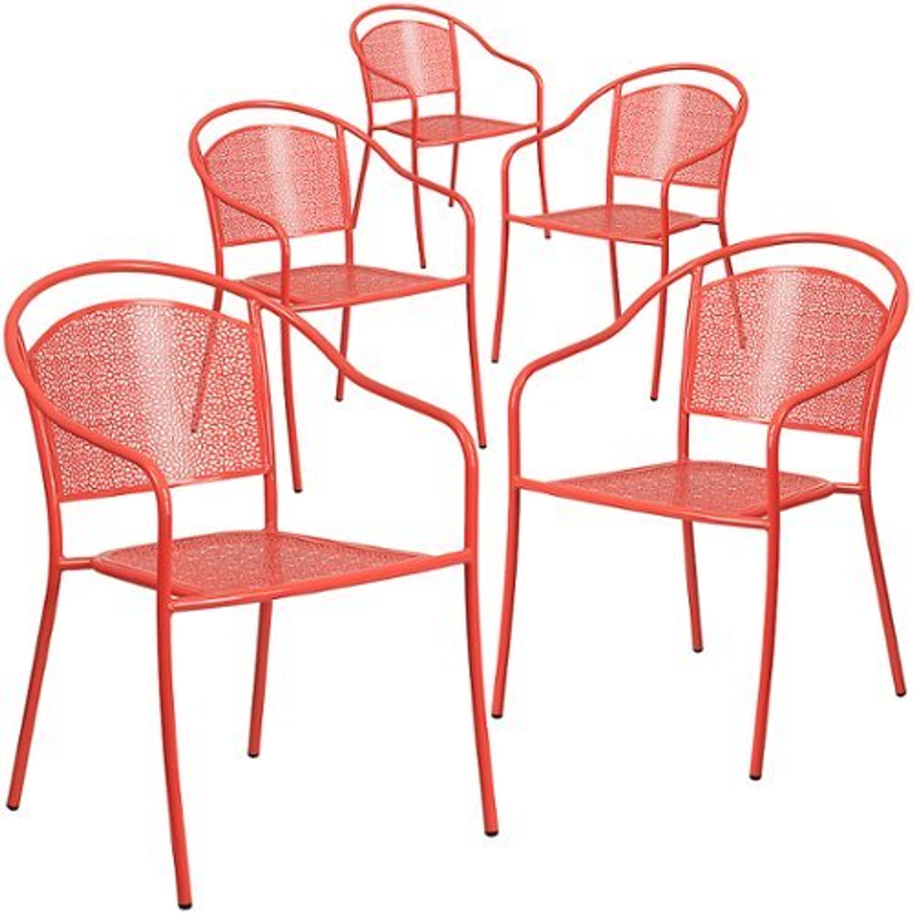 Flash Furniture - Oia Patio Chair (set of 5) - Coral