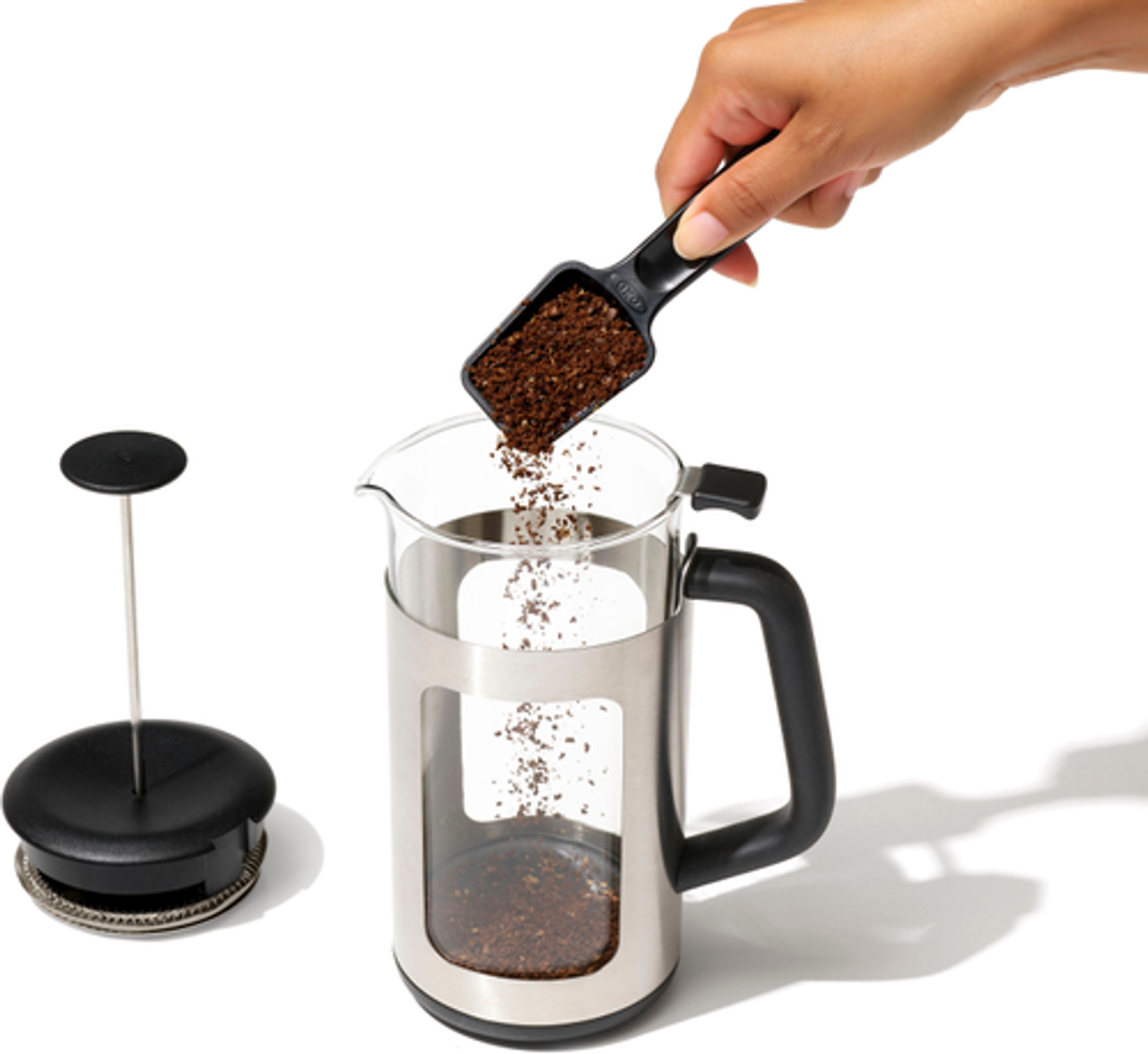 OXO - Brew French Press with GroundsLifter - Black