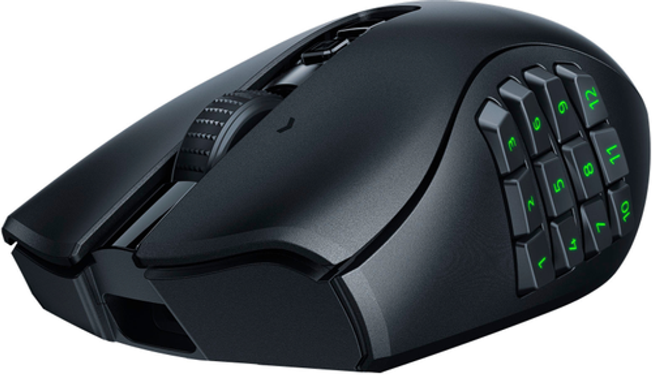 Razer - Naga V2 Pro MMO Wireless Optical Gaming Mouse with Interchangeable Side Plates in 2, 6, 12 Button Configurations - Black