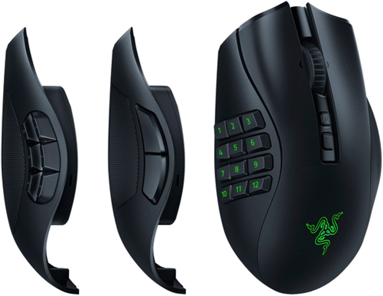 Razer - Naga V2 Pro MMO Wireless Optical Gaming Mouse with Interchangeable Side Plates in 2, 6, 12 Button Configurations - Black