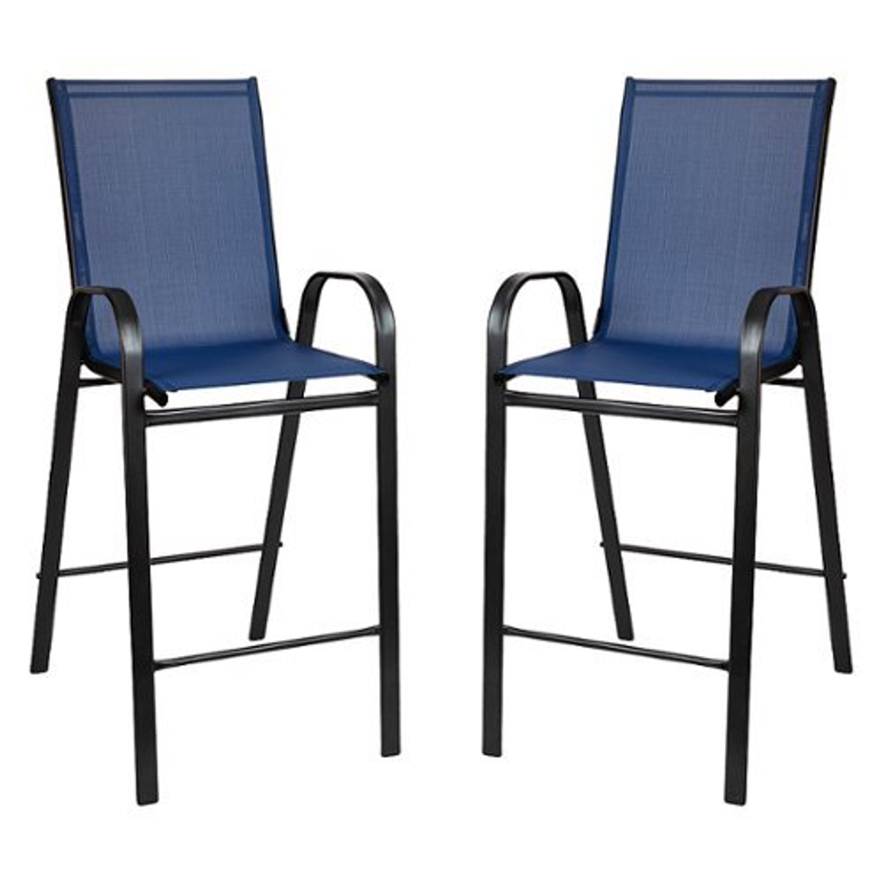 Flash Furniture - Brazos Modern Fabric Patio Barstool (set of 2) - Navy