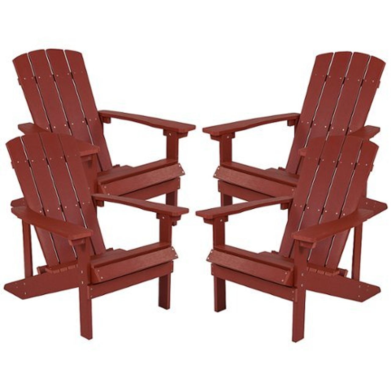 Flash Furniture - Charlestown Adirondack Chair (set of 4) - Red