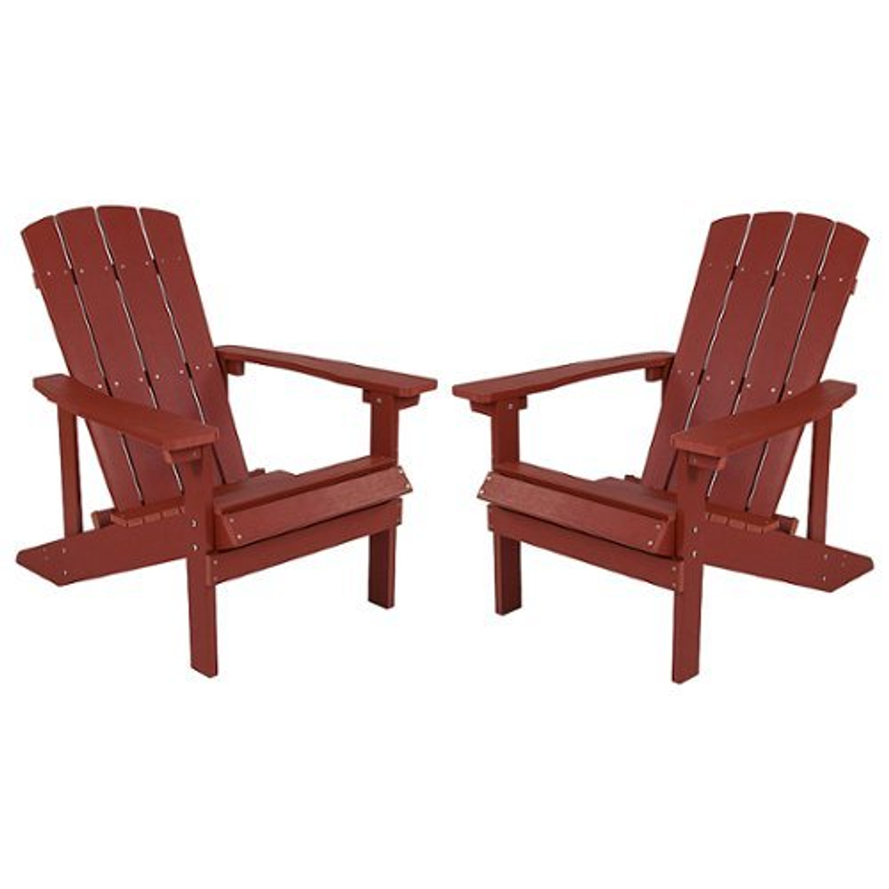 Flash Furniture - Charlestown Adirondack Chair (set of 2) - Red