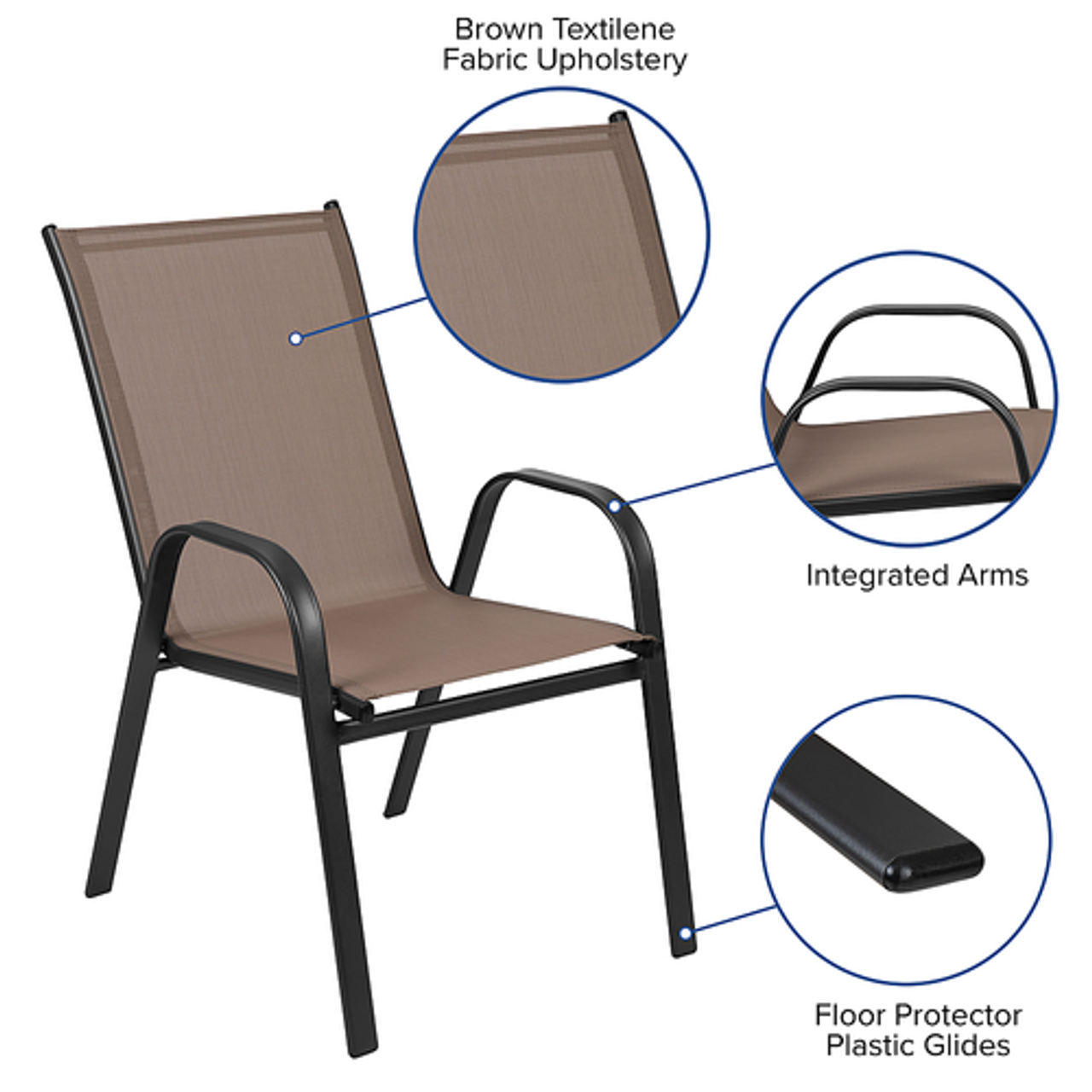 Flash Furniture - Brazos Patio Chair (set of 4) - Brown