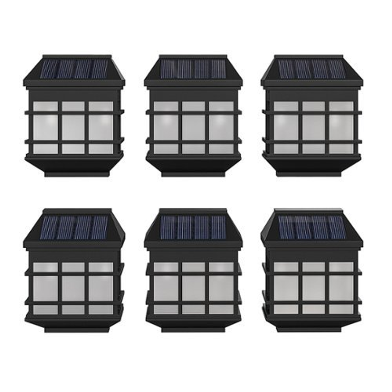 Flash Furniture - Holder Wall Mounted Solar Pathway Light (set of 6) - Black