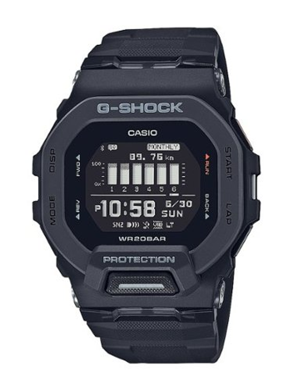 Casio - Men's G-Shock Power Trainer with Bluetooth Mobile Link 46mm Watch - Black