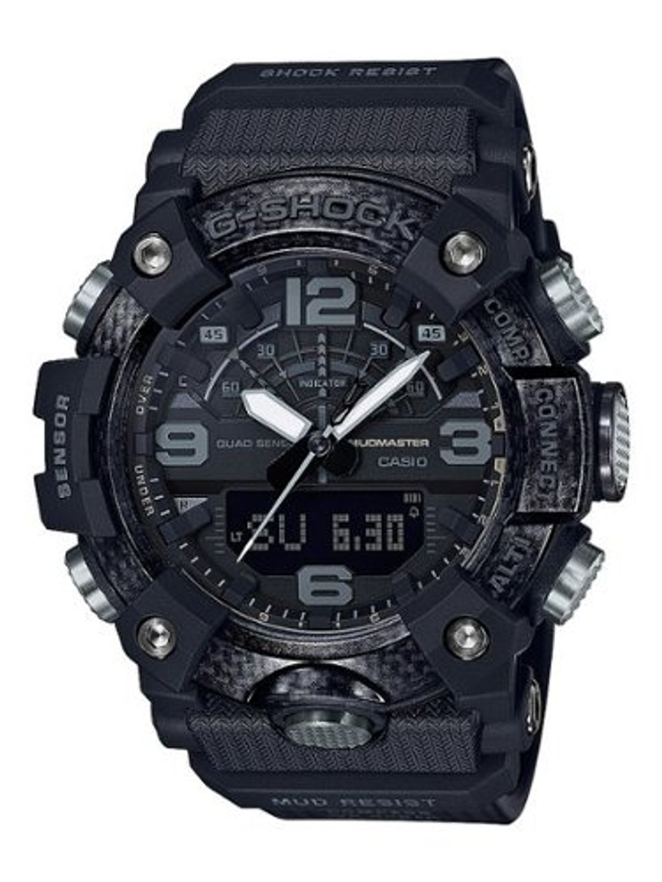 Casio - Men's G-Shock Mudmaster Triple-Sensor Analog-Digital Mobile Link 51mm Watch - Black