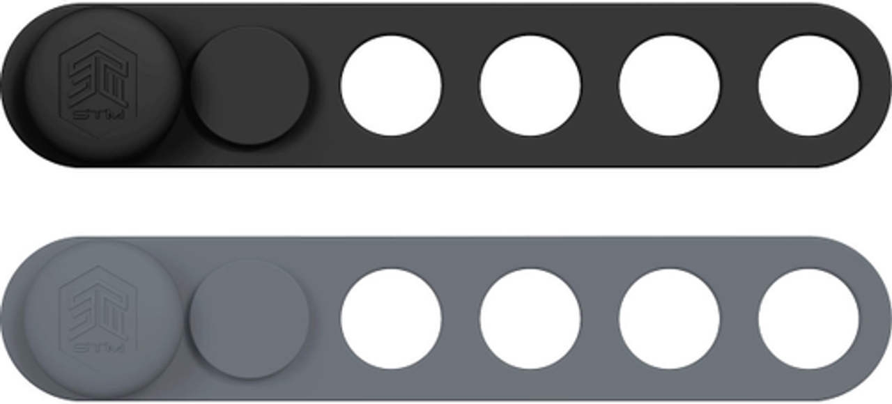 STM - StickAir - AirTag / Tile Case 2pk - Black/Grey - Black/Grey