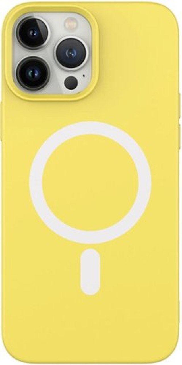 AMPD - Real Feel Soft Case with MagSafe for Apple iPhone 13 Pro - Yellow