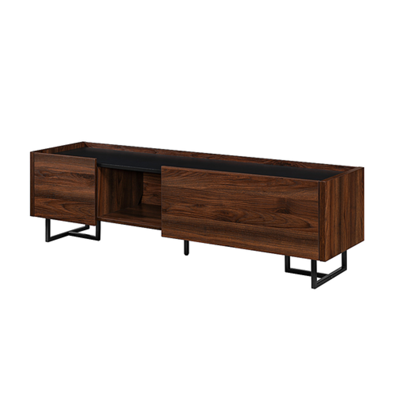 Walker Edison - Contemporary Low TV Stand for TVs up to 65” - Dark Walnut