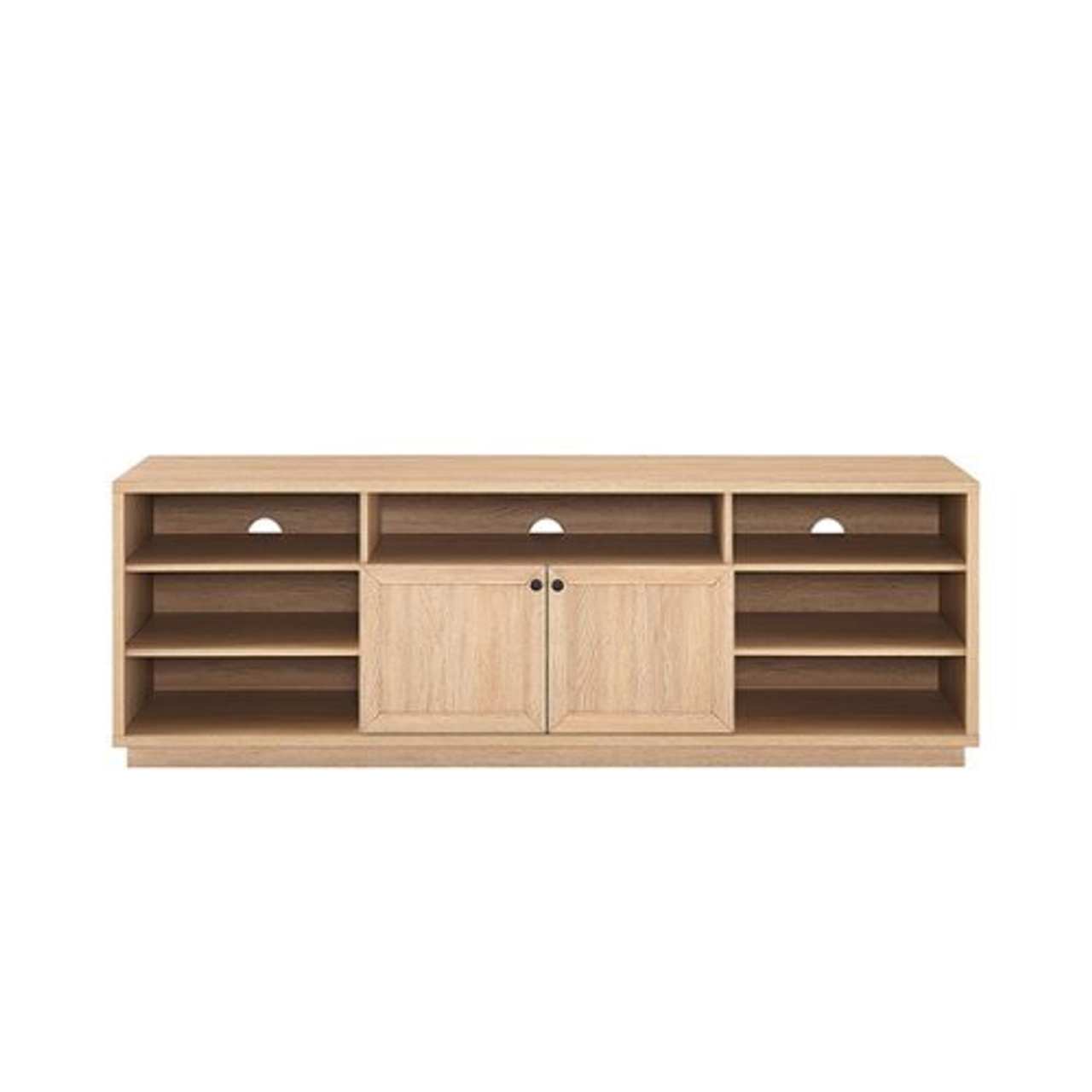 Walker Edison - Transitional Open and Closed-Storage Media Console for TVs up to 75” - Coastal Oak