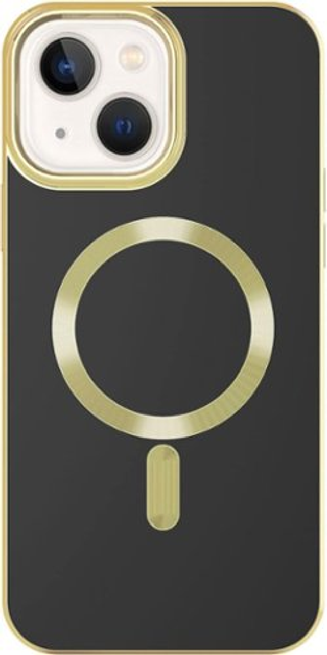 AMPD - Gold Bumper Soft Case with MagSafe for Apple iPhone 14 / iPhone 13 - Black