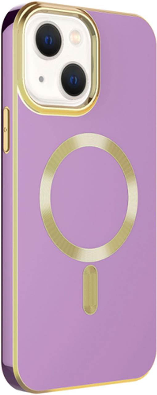 AMPD - Gold Bumper Soft Case with MagSafe for Apple iPhone 14 / iPhone 13 - Lilac Purple