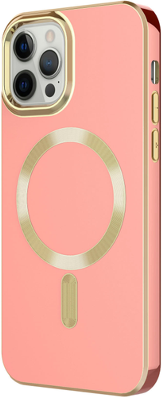 AMPD - Gold Bumper Soft Case with MagSafe for Apple iPhone 12 Pro / iPhone 12 - Light Pink