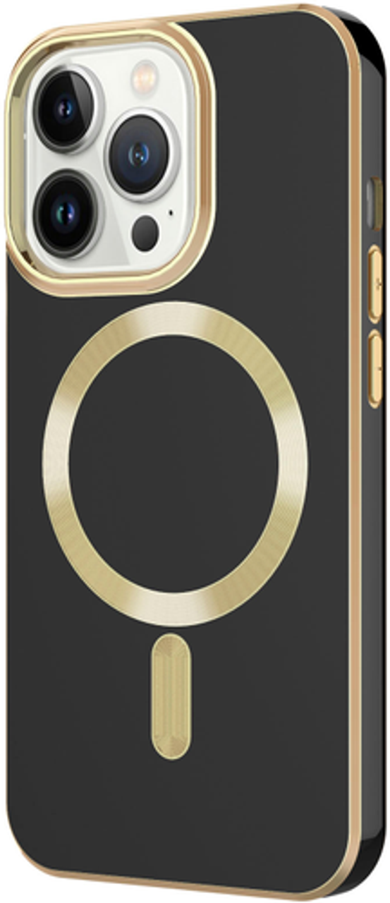 AMPD - Gold Bumper Soft Case with MagSafe for Apple iPhone 13 Pro - Black