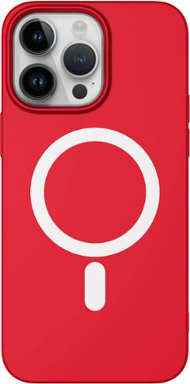 AMPD - Real Feel Soft Case with MagSafe for Apple iPhone 14 Pro - Red