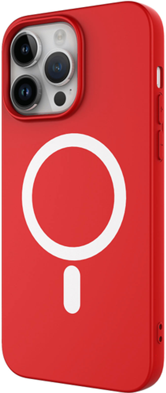 AMPD - Real Feel Soft Case with MagSafe for Apple iPhone 14 Pro - Red