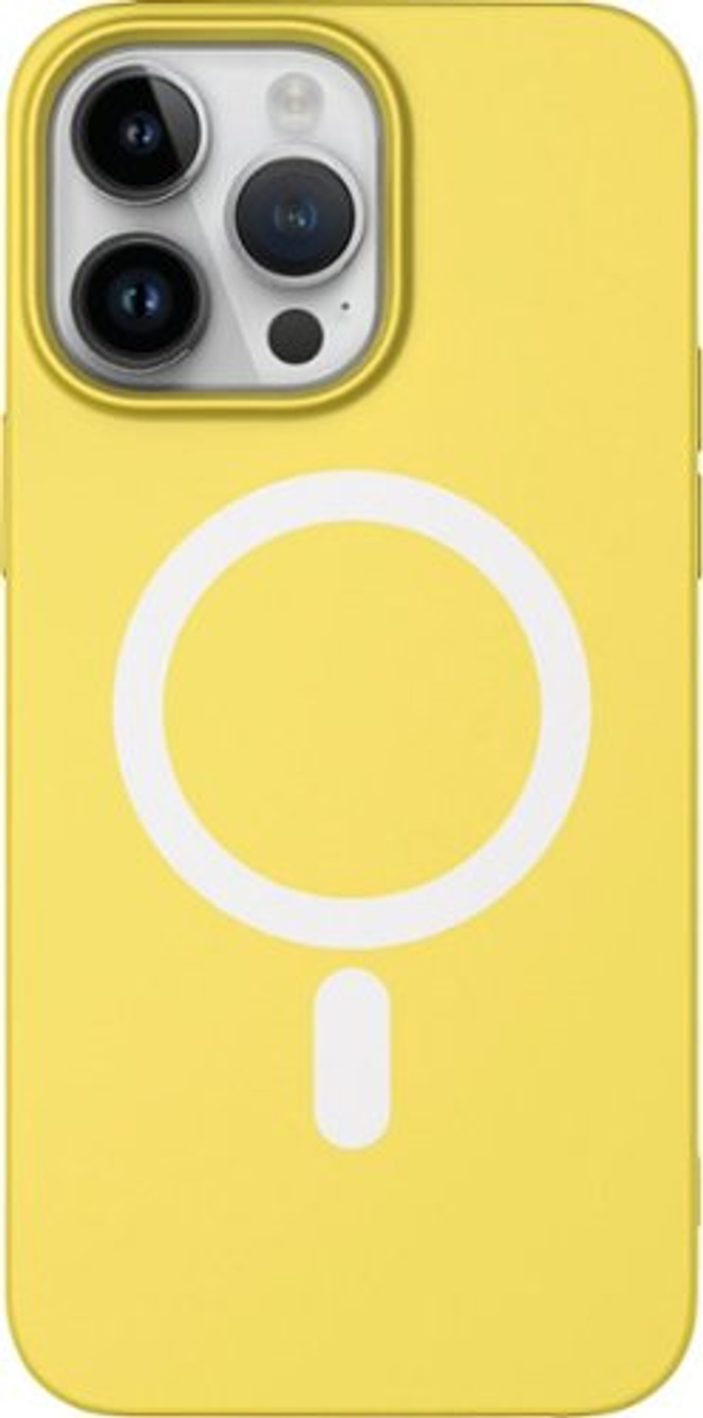 AMPD - Real Feel Soft Case with MagSafe for Apple iPhone 14 Pro Max - Yellow