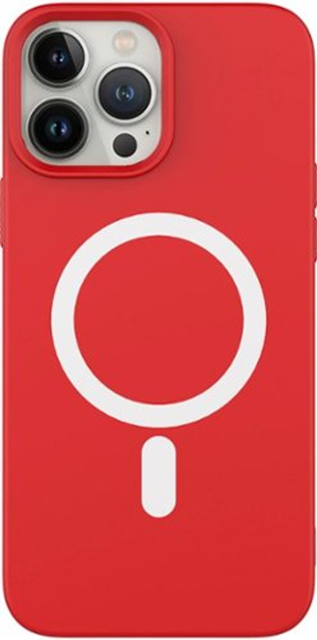AMPD - Real Feel Soft Case with MagSafe for Apple iPhone 13 Pro - Red