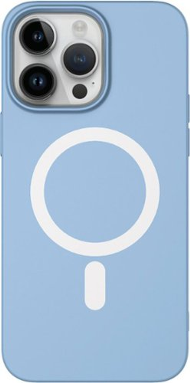 AMPD - Real Feel Soft Case with MagSafe for Apple iPhone 14 Pro Max - Pastel Blue