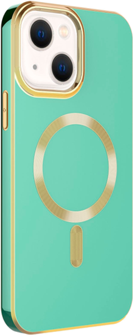 AMPD - Gold Bumper Soft Case with MagSafe for Apple iPhone 14 / iPhone 13 - Light Green