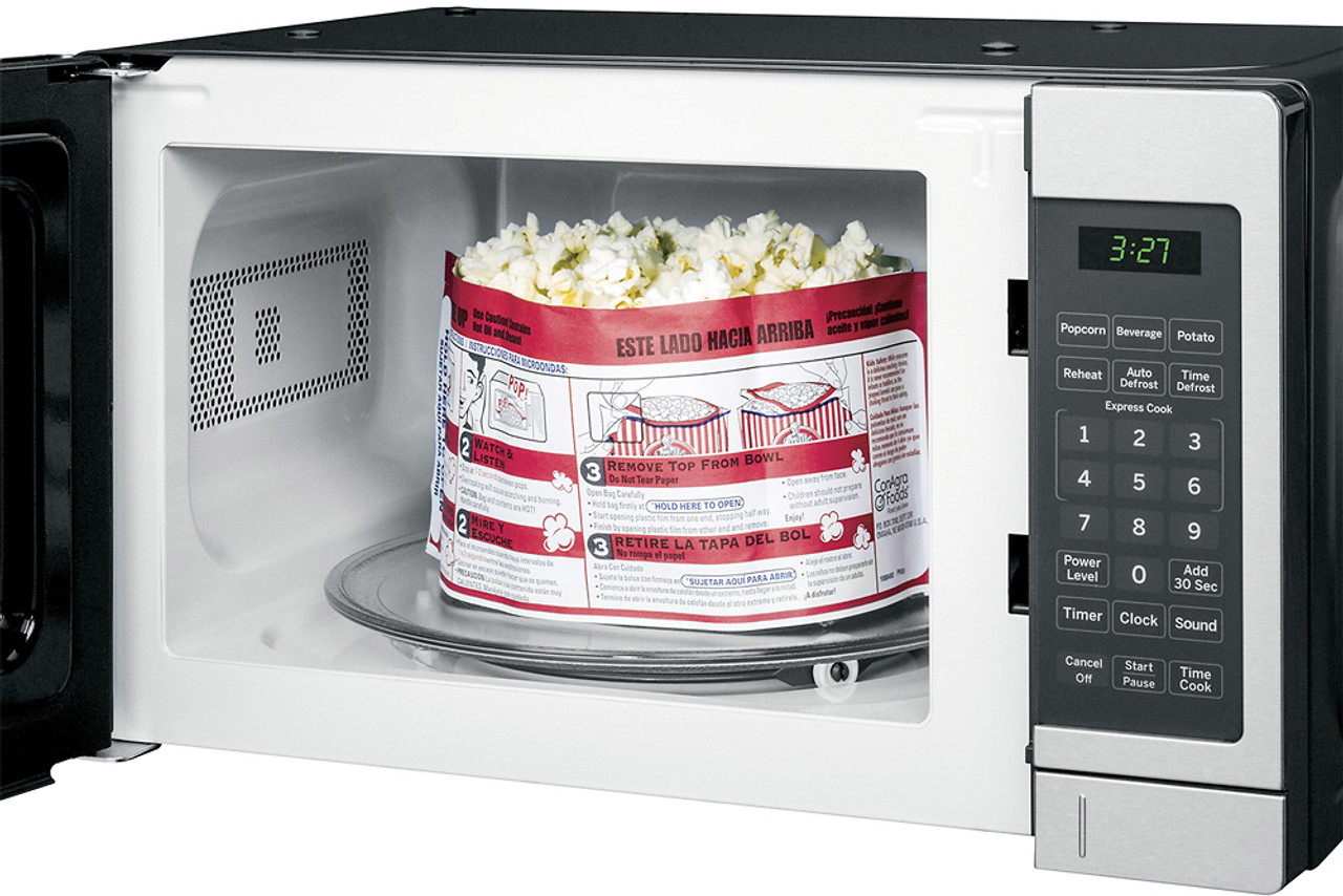 GE - 0.7 Cu. Ft. Compact Microwave - Stainless steel