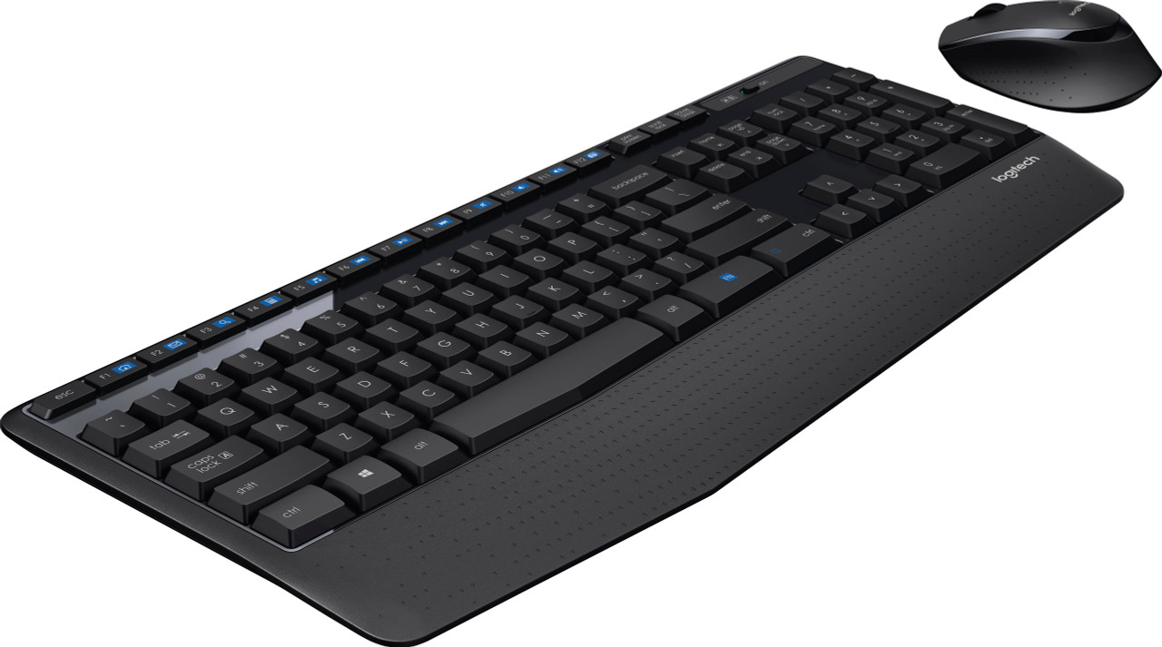 Logitech - Wireless Combo MK345 Keyboard and Optical Mouse - Black/blue