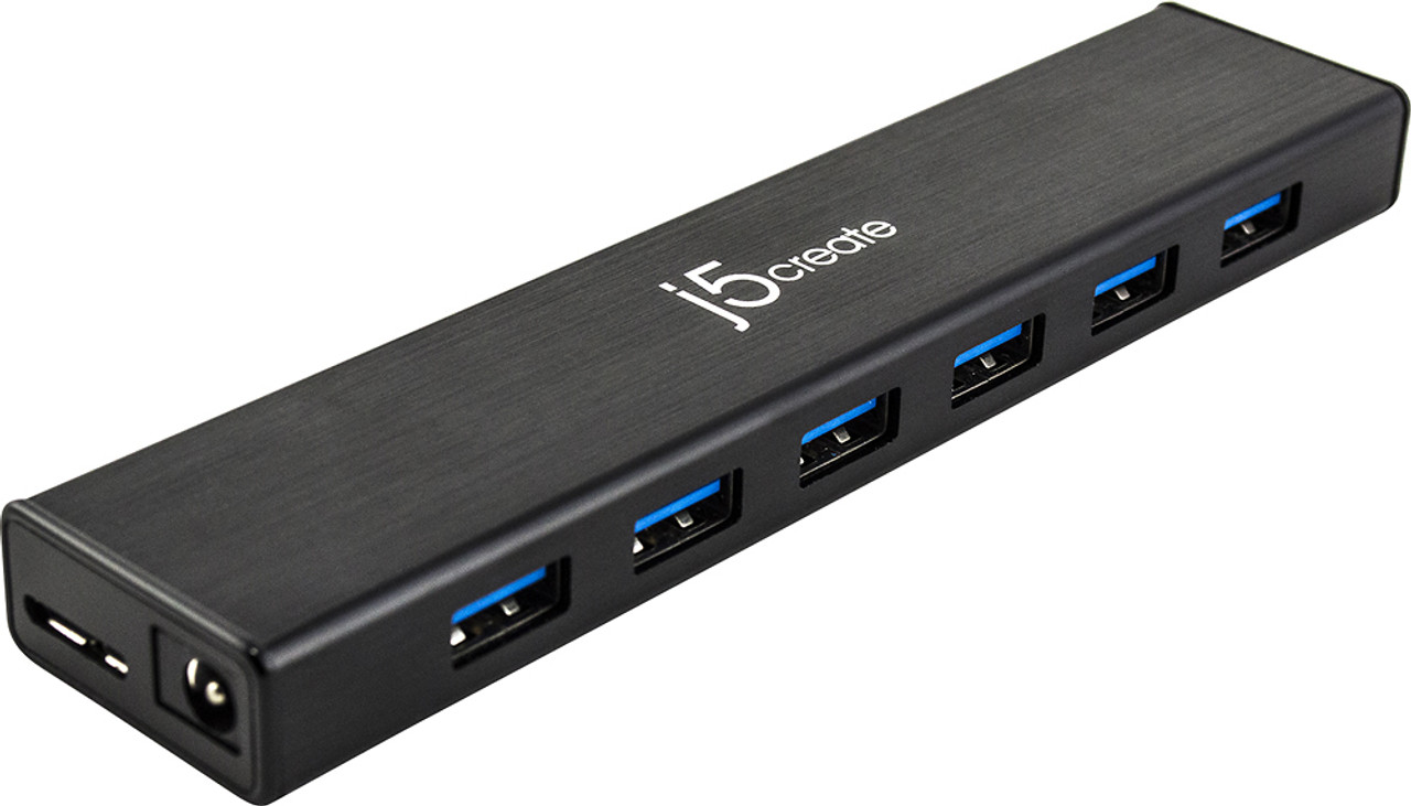 j5create - 7-Port USB 3.0 Hub - Black