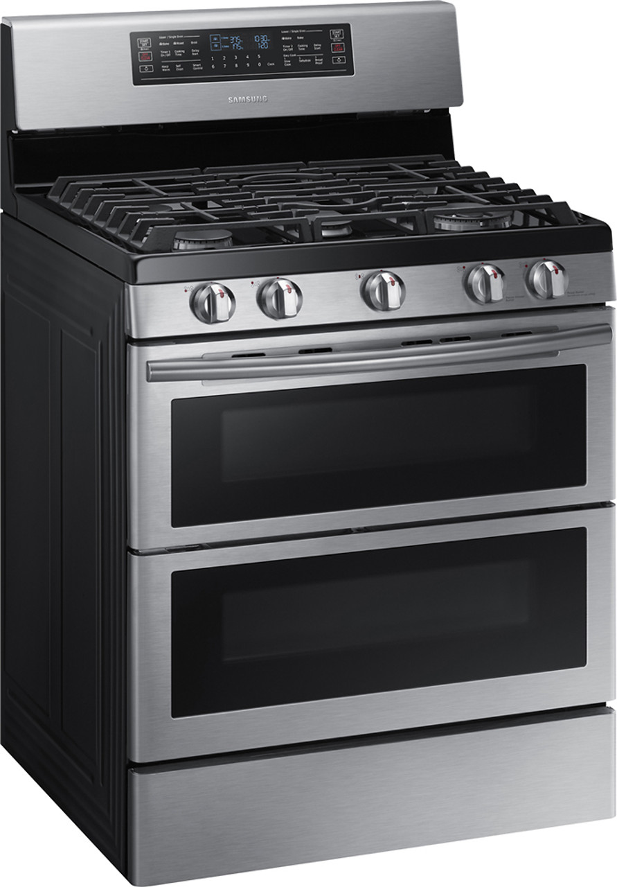 Samsung - Flex Duo™ 5.8 Cu. Ft. Self-Cleaning Freestanding Gas Convection Range - Stainless steel