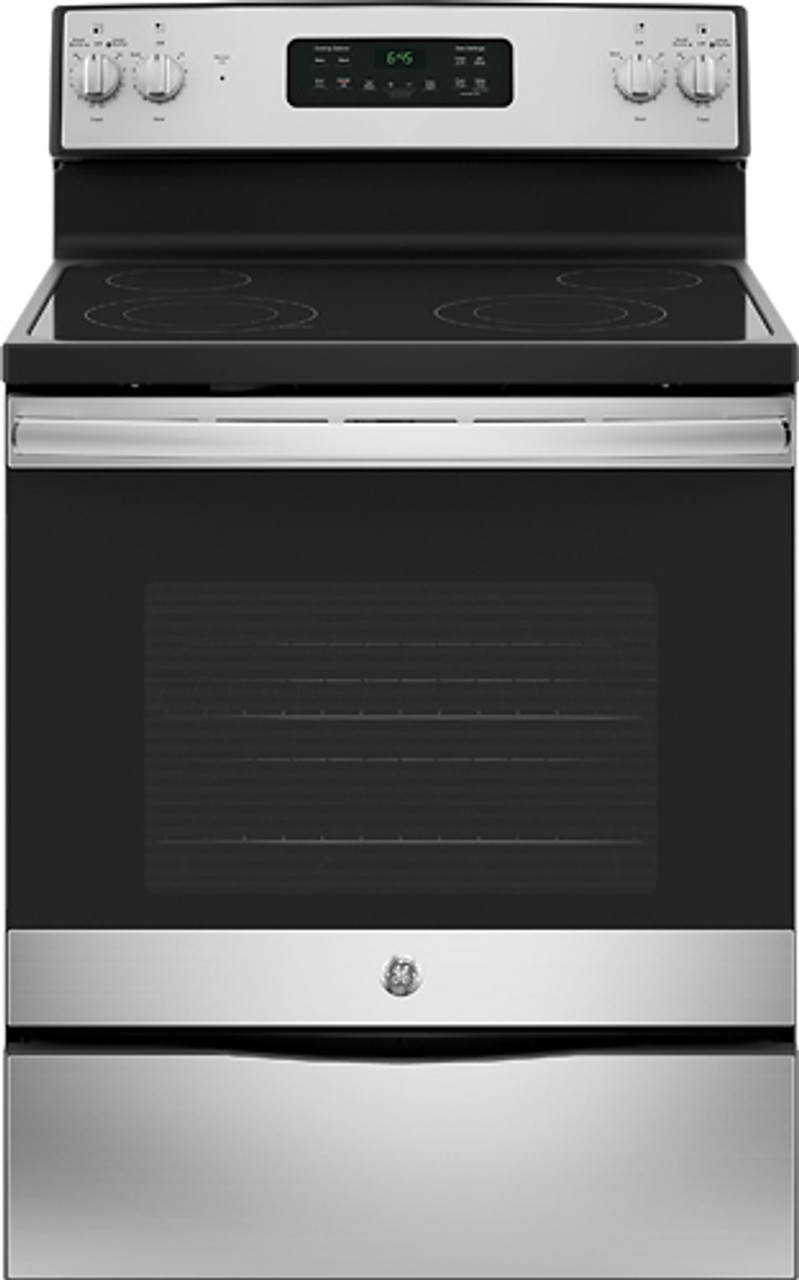 GE - 5.3 Cu. Ft. Self-Cleaning Freestanding Electric Range - Stainless steel