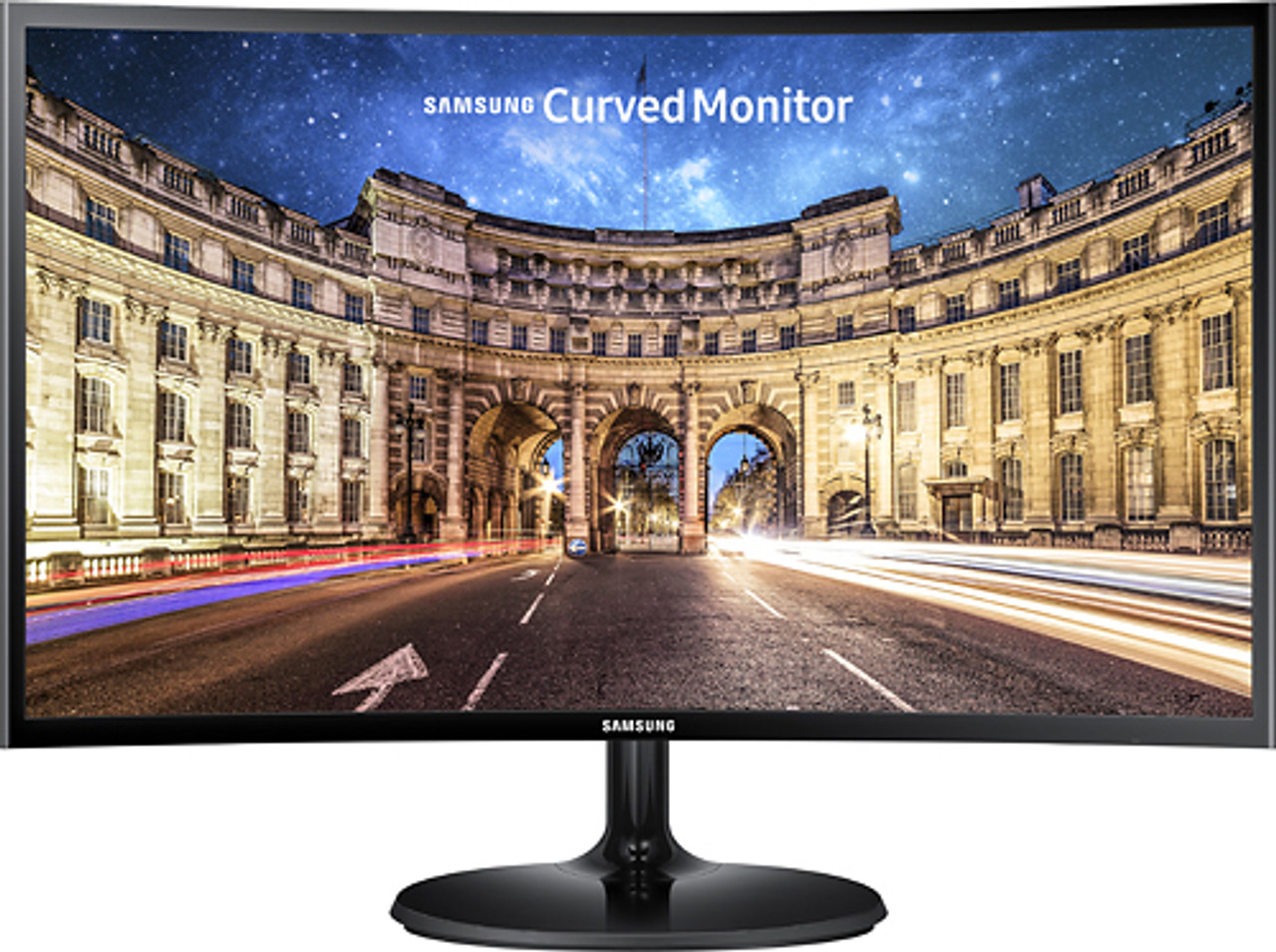 Samsung - 390 Series 24" LED Curved FHD FreeSync Monitor - High glossy black