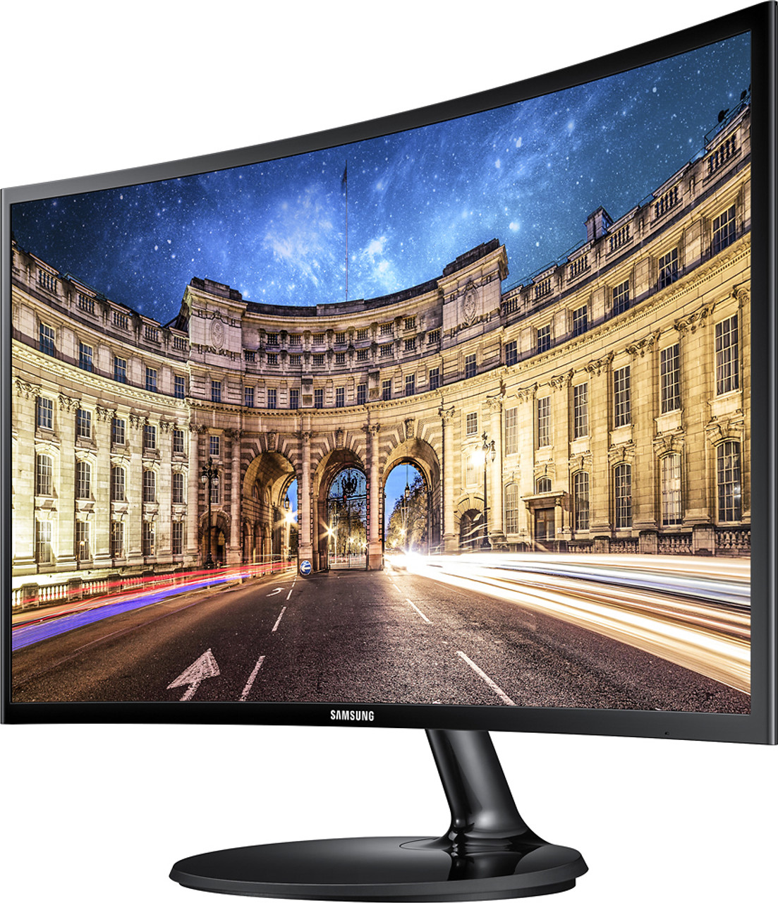 Samsung - 390 Series 24" LED Curved FHD FreeSync Monitor - High glossy black