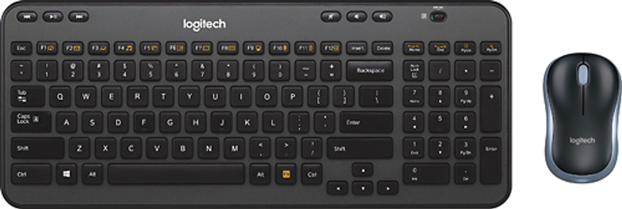 Logitech - MK360 Wireless Keyboard and Mouse - Black
