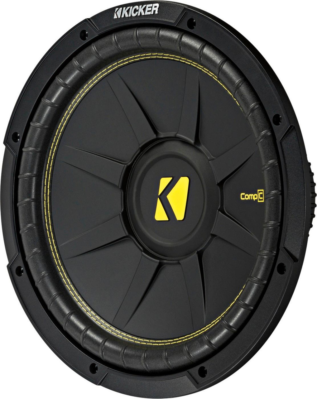 KICKER - CompC 12" Single-Voice-Coil 4-Ohm Subwoofer - Black