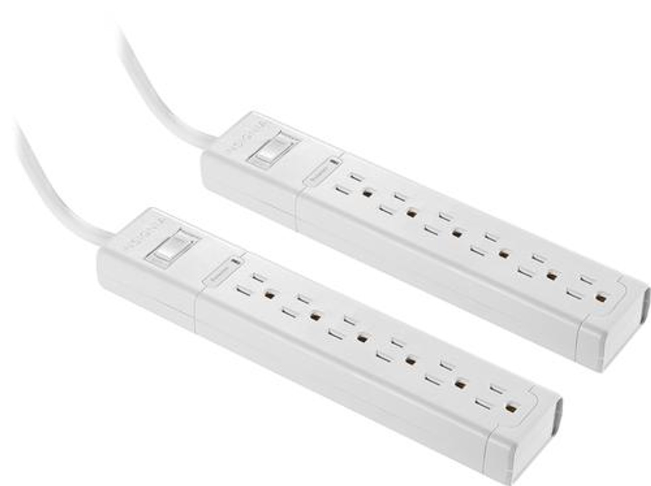 Insignia™ - 6 Outlet Surge Protector 2 Pack - White