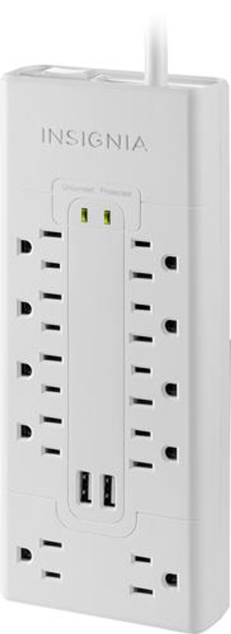 Insignia™ - 10-Outlet/2-USB Surge Protector - White