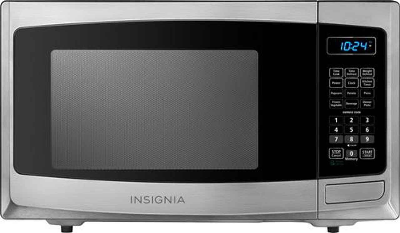 Insignia™ - 0.9 Cu. Ft. Compact Microwave - Stainless steel