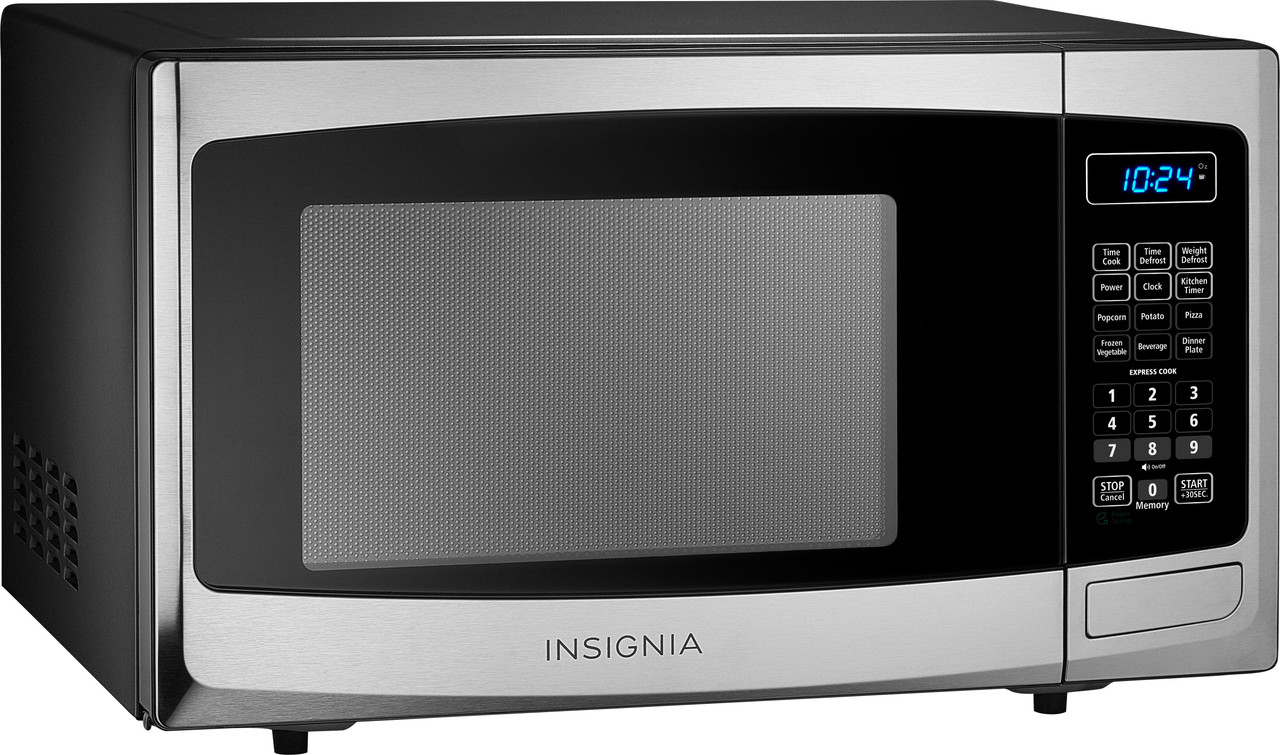 Insignia™ - 0.9 Cu. Ft. Compact Microwave - Stainless steel